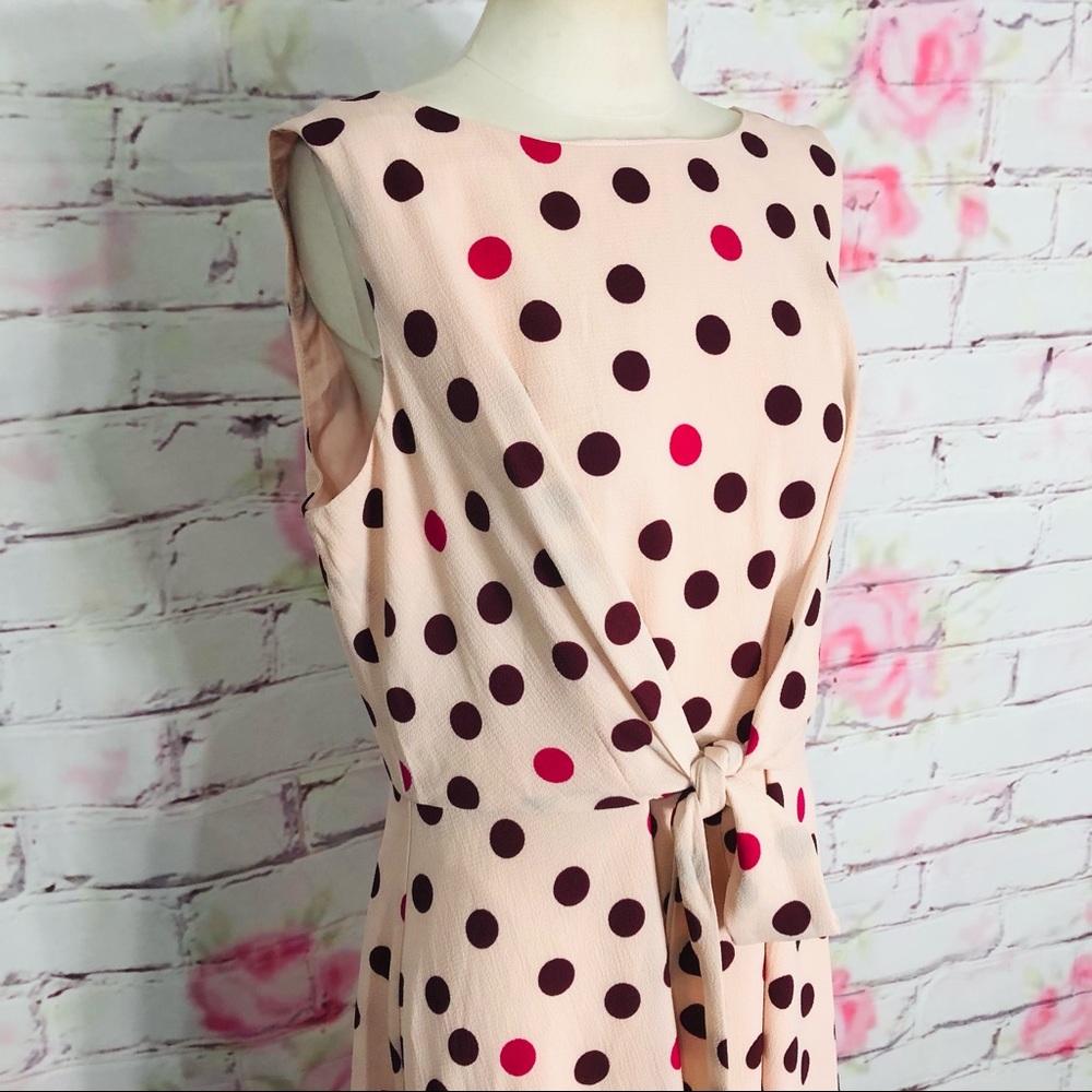 Maggy London Pink Polka Dot Midi Dress - Picture 7 of 15